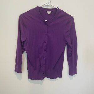 J. Crew button cardigan size medium purple.